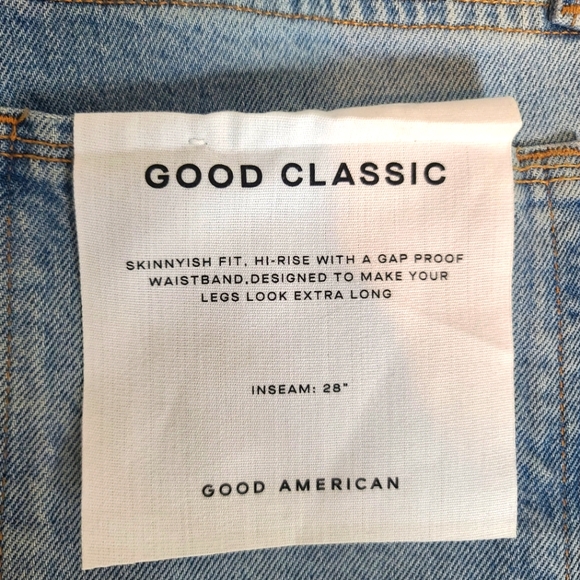 GOOD AMERICAN Good Classic Hi-Rise Distressed Jeans NWT Size 28 - Picture 8 of 12
